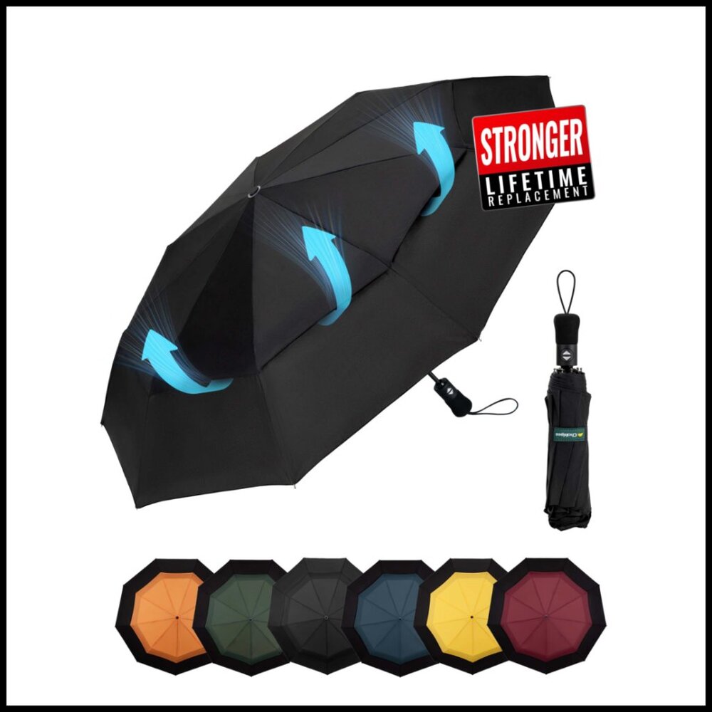 Compact Automatic Umbrella Windproof Portable Tra… - image 1